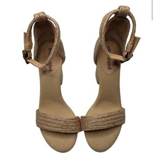 Jeffrey Campbell | Beige Woven Jute Bohemian Open Toe Block Heels Women's 6.5